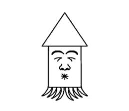 Human face squid sticker #923293