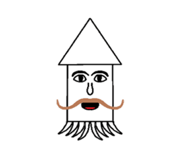 Human face squid sticker #923294