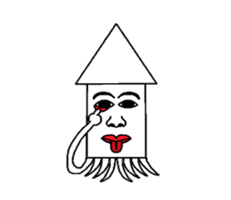 Human face squid sticker #923296