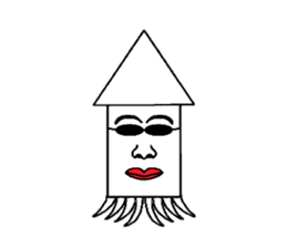 Human face squid sticker #923299