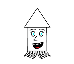 Human face squid sticker #923300