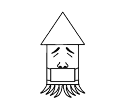 Human face squid sticker #923303