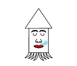 Human face squid sticker #923306