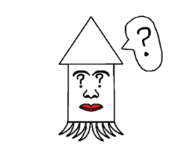 Human face squid sticker #923307