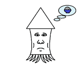 Human face squid sticker #923308