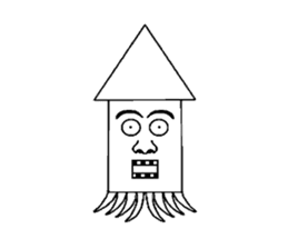 Human face squid sticker #923311