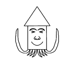 Human face squid sticker #923313