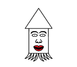 Human face squid sticker #923314