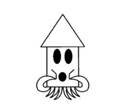 Human face squid sticker #923316