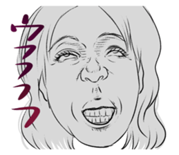 Funny face sticker(Female/Japanese) sticker #923639