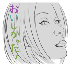 Funny face sticker(Female/Japanese) sticker #923656