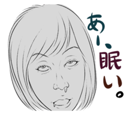 Funny face sticker(Female/Japanese) sticker #923662