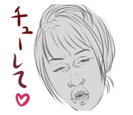 Funny face sticker(Female/Japanese) sticker #923666