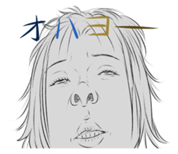 Funny face sticker(Female/Japanese) sticker #923667