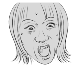 Funny face sticker(Female/English) sticker #924160