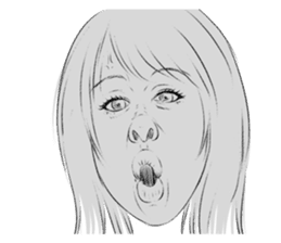 Funny face sticker(Female/English) sticker #924189