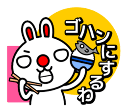 Red nose and one eyebrow rabbit sticker #926042