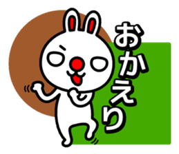 Red nose and one eyebrow rabbit sticker #926050