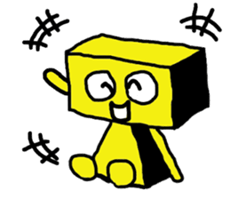 yellow robot sticker #928004