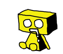 yellow robot sticker #928015