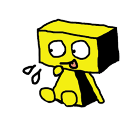 yellow robot sticker #928016