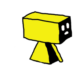 yellow robot sticker #928038