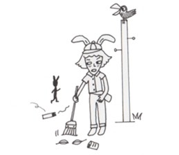 Mrs. USAKO of the cleaning staff sticker #934462