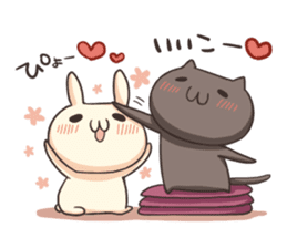 Shiro the rabbit & kuro the cat sticker #934802