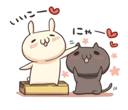 Shiro the rabbit & kuro the cat sticker #934804