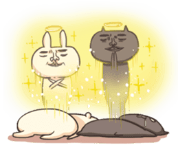 Shiro the rabbit & kuro the cat sticker #934825