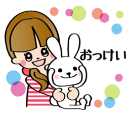 Girl & Rabbit (Japanese) sticker #937324