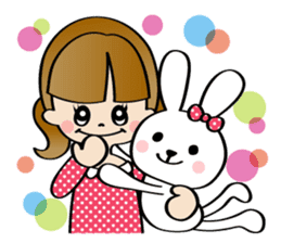 Girl & Rabbit (Japanese) sticker #937332
