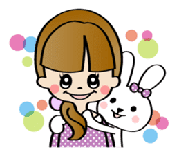 Girl & Rabbit (Japanese) sticker #937335