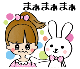 Girl & Rabbit (Japanese) sticker #937338