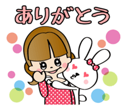 Girl & Rabbit (Japanese) sticker #937350