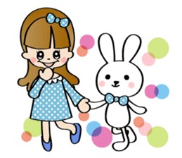 Girl & Rabbit (Japanese) sticker #937355