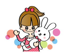 Girl & Rabbit (Japanese) sticker #937356