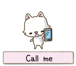 White cat sticker -English- sticker #939125