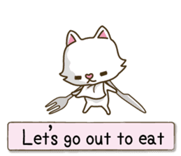 White cat sticker -English- sticker #939129