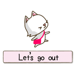 White cat sticker -English- sticker #939130