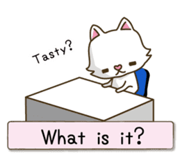 White cat sticker -English- sticker #939142