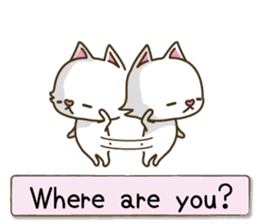 White cat sticker -English- sticker #939145