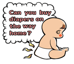 Daddy, please! Cute babies.(English) sticker #941611