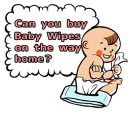 Daddy, please! Cute babies.(English) sticker #941614
