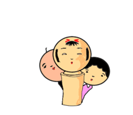 kokeshi family sticker #945203