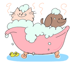 Cats and dogs a good friend sticker #947145