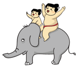 Sumo Dad and Sumo Son - English sticker #949190