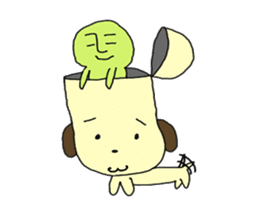 Dog in need alien is settled in head sticker #949487