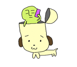 Dog in need alien is settled in head sticker #949488