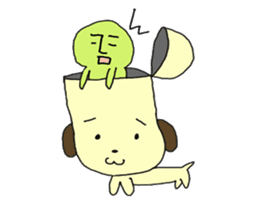 Dog in need alien is settled in head sticker #949490